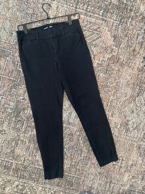 Old Navy Pixie Pants Size 4 Black Ankle Work Pants Stretch Slim Fit Office